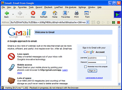 Gmail Example: After having logged in...