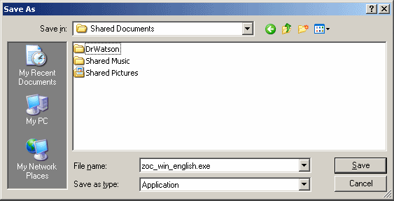 Save As: Modal Dialog