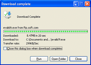 eValid Download Complete