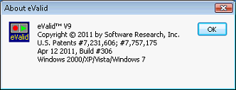 eValid About Display