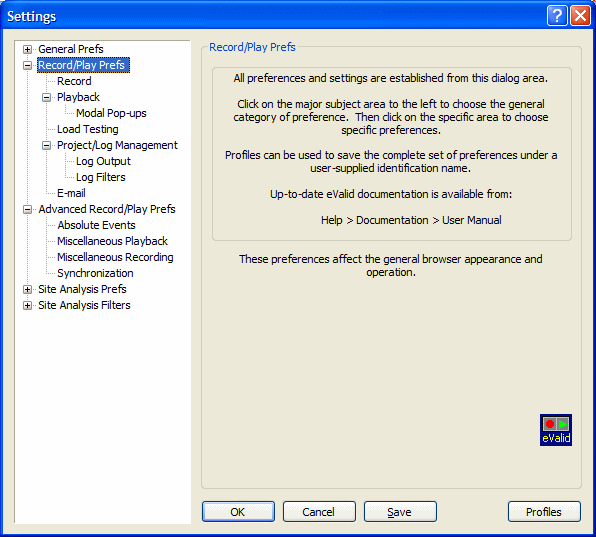 Preferences Window