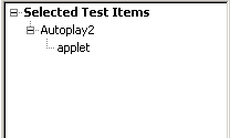 Test selected shows up in Selected Test Items Tree.
