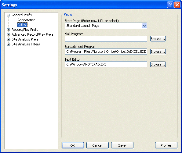 Paths Settings